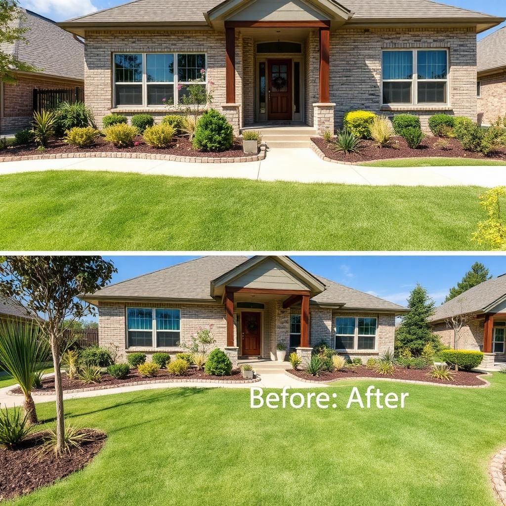 Front yard transformation in Dallas